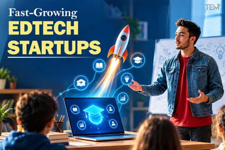 Fast-growing EdTech startups transforming education with digital learning technology, online education, and innovative classroom solutions.