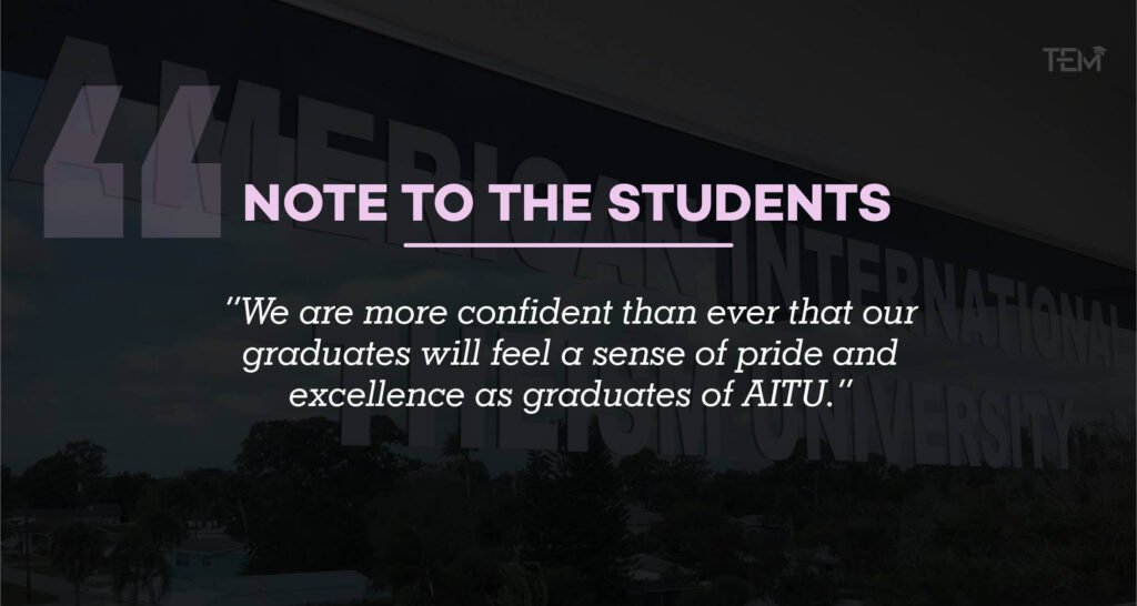 Note to the Students American International Theism University