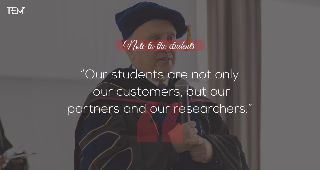 Our students are not only our customers, but our partners and our researchers. Our students are not only our customers, but our partners and our researchers.