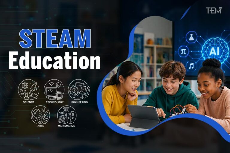 STEAM education with students learning science, technology, engineering, arts, and mathematics using tablet and robotics