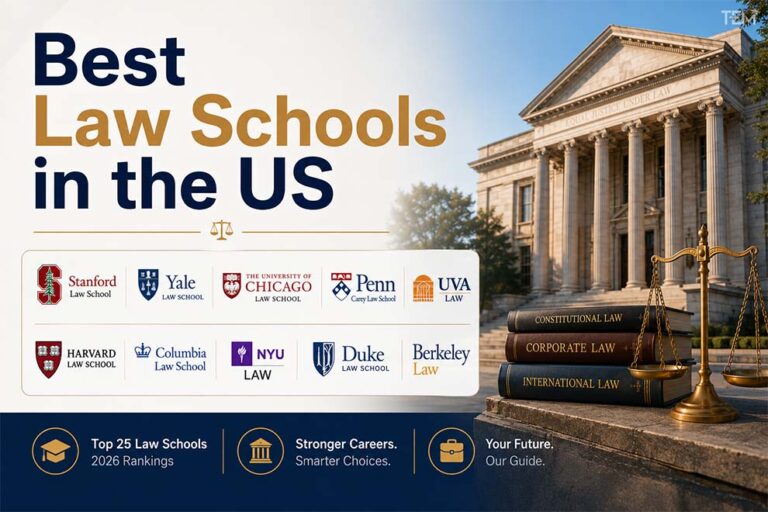 Best law schools in the US featuring Stanford, Yale, Harvard, Columbia, NYU, Duke, Berkeley, University of Chicago, Penn Carey, and UVA Law